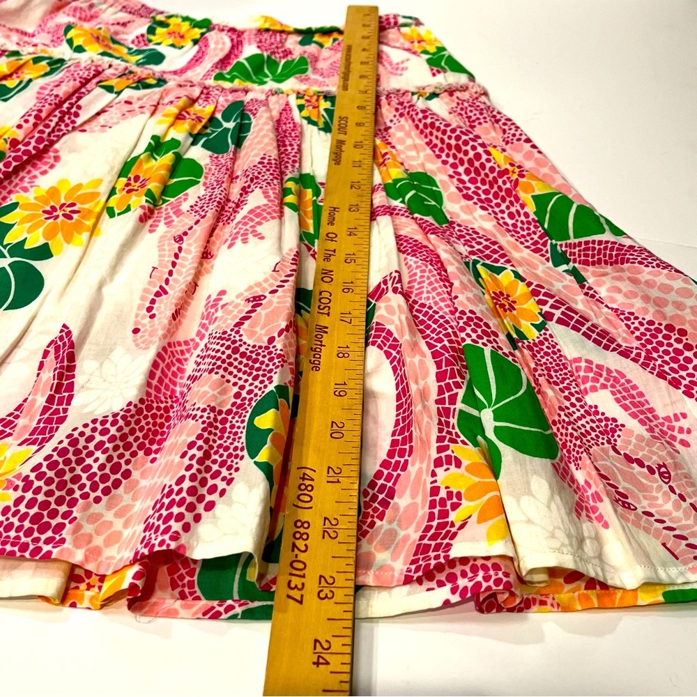 Lilly Pulitzer Skirt S/M Pink, Multi Color At Knee A-Line Lined Elastic Waist - Picture 9 of 10
